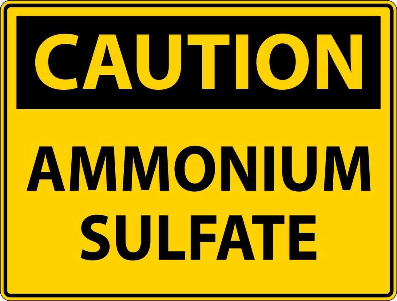 voorzichtigheid ammoniumsulfaat symbool teken op witte achtergrond vector