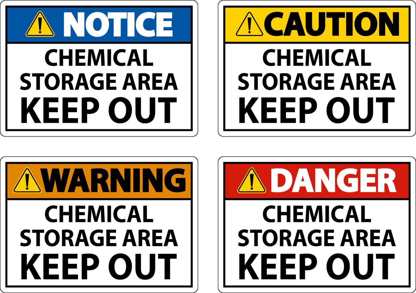 label chemische opslagruimte teken buiten houden vector