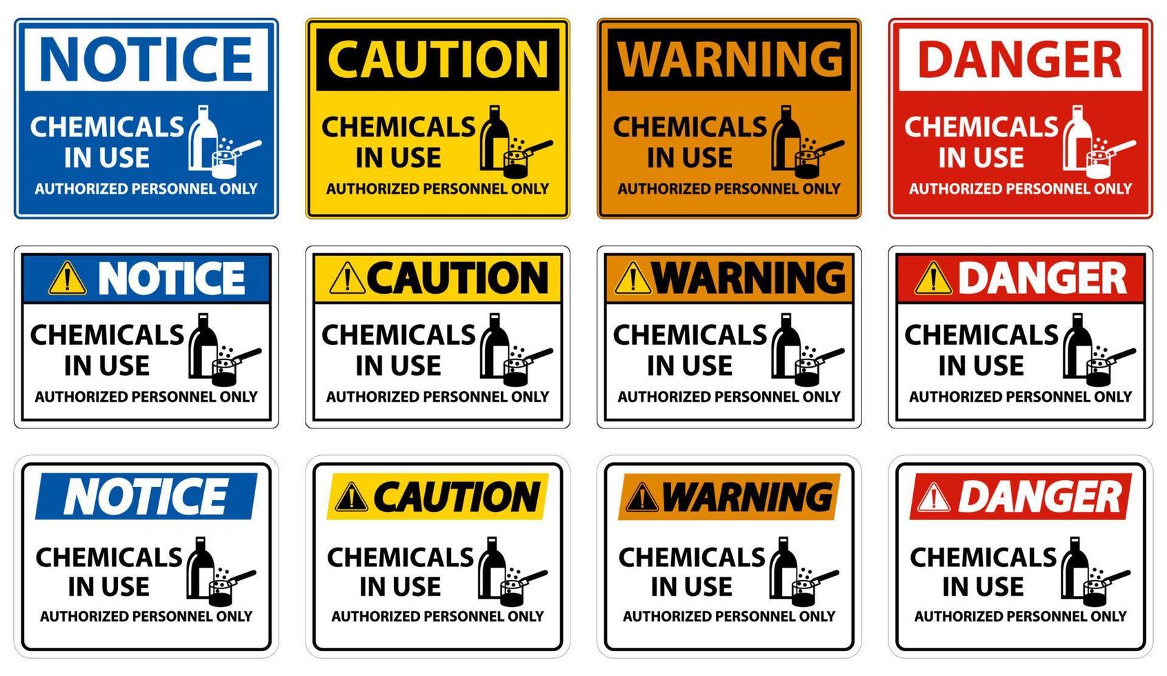 gevaar chemicaliën in gebruik symbool teken op witte achtergrond vector