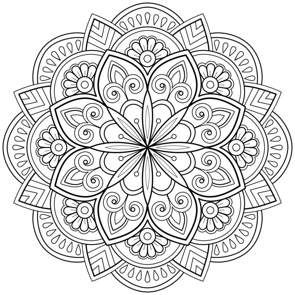 mandala patroon kleurboek kunst behang ontwerp vector