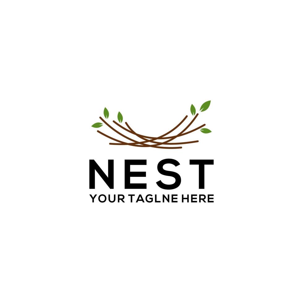 nest illustratie logo ontwerp symbool vector sjabloon