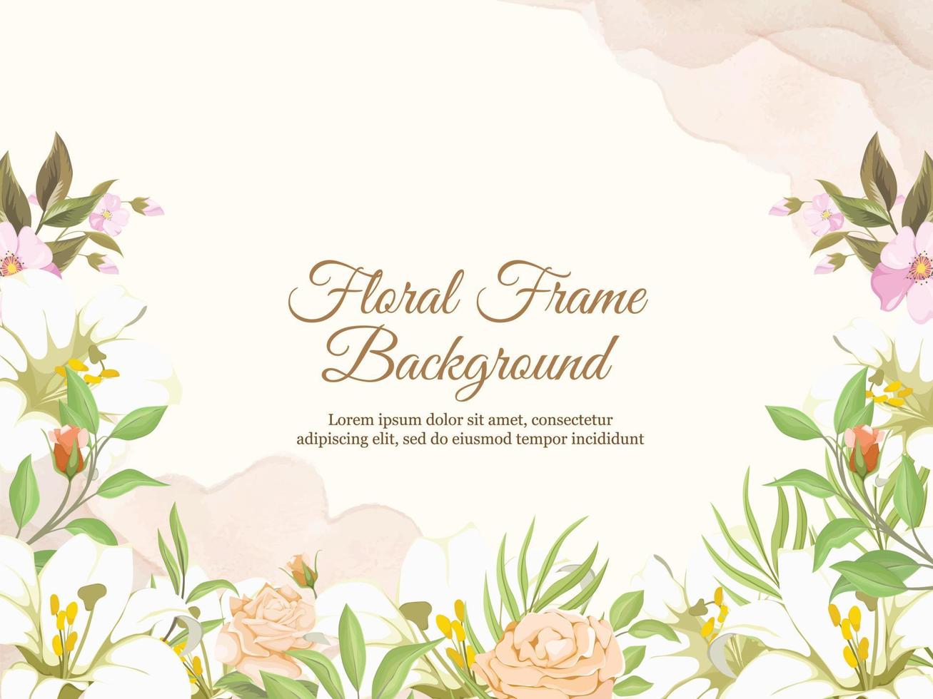 bruiloft banner achtergrond bloemen met lelies en rozen ontwerp vector