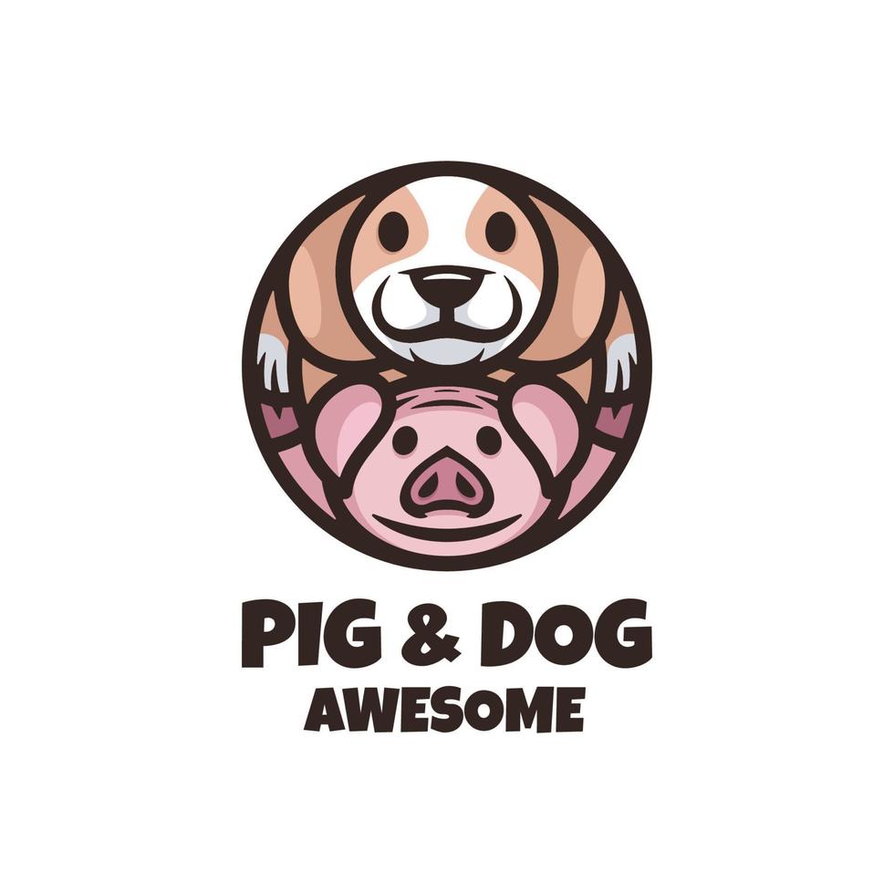 illustratie vectorafbeelding van varken en hond, goed voor logo-ontwerp vector