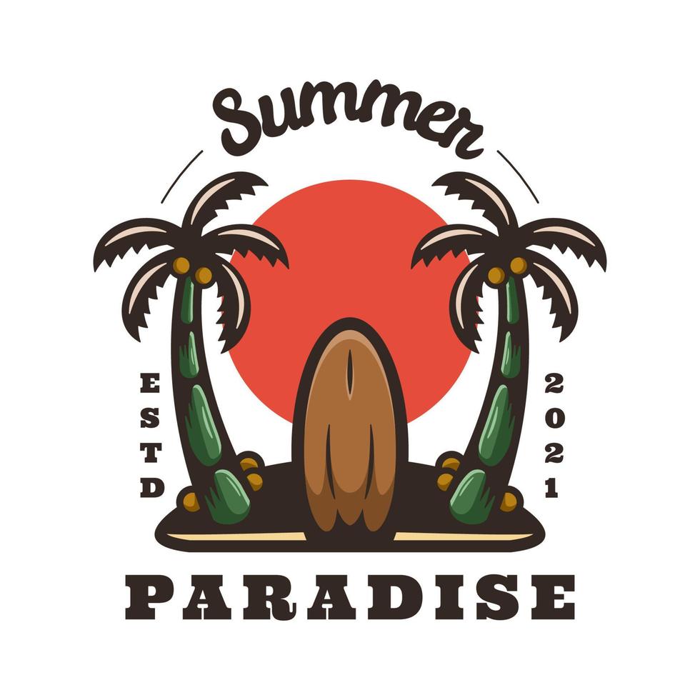 illustratie vectorafbeelding van zomerparadijs, goed voor logo-ontwerp vector