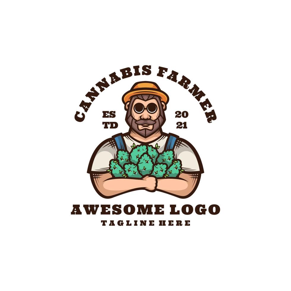 illustratie vectorafbeelding van cannabies-boer, goed voor logo-ontwerp vector