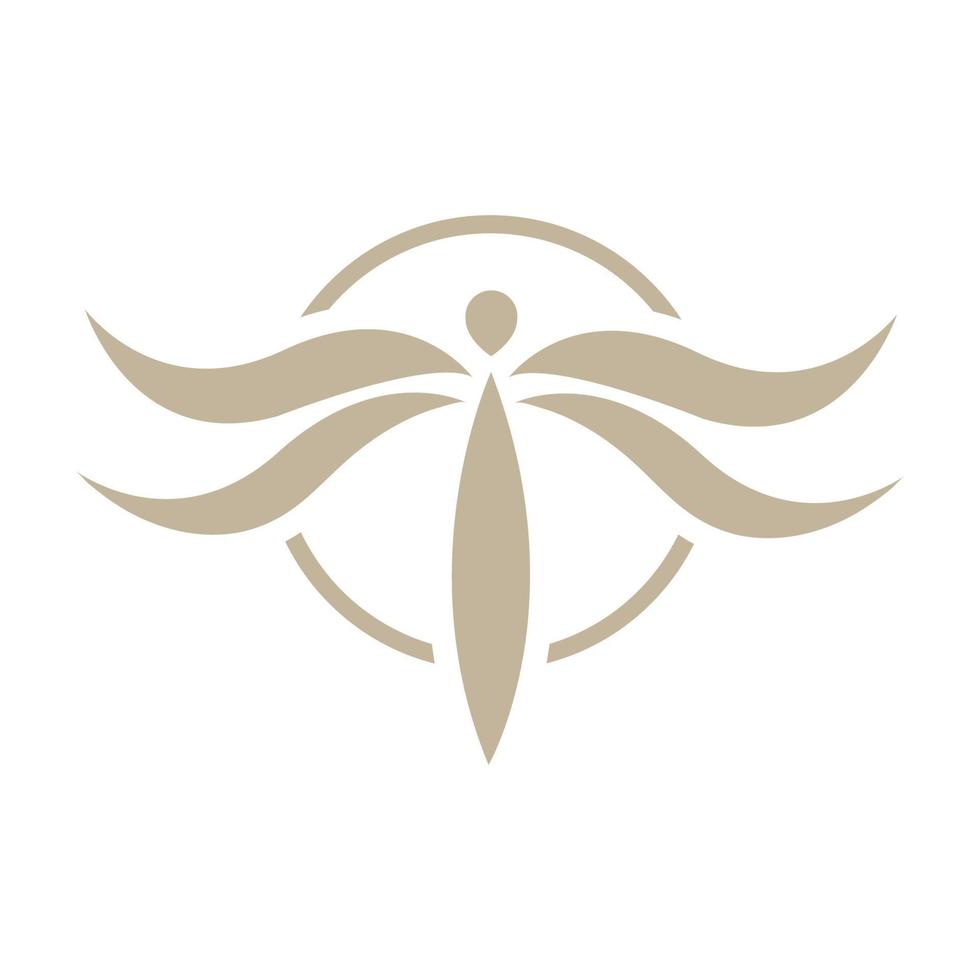 dier insect libellen luxe met cirkel logo vector illustratie ontwerp