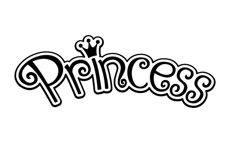 Roze Girly-de Tekst van het Prinsesembleem Grafisch met Kroon vector