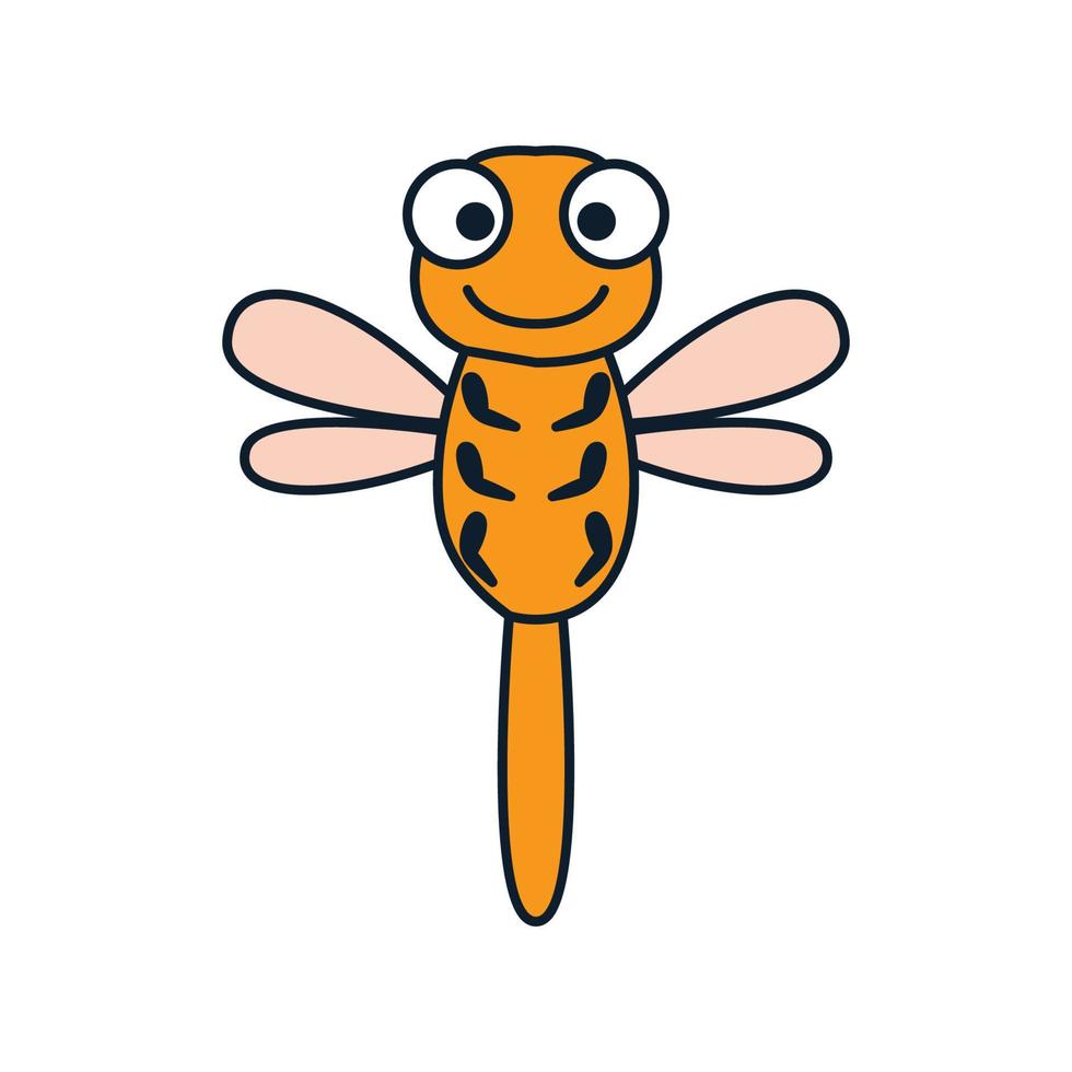 dier insect libellen happy cartoon logo vector pictogram illustratie ontwerp