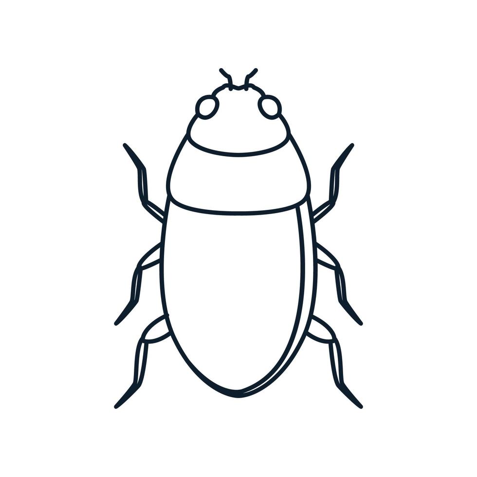 dier insect kakkerlak eenvoudige lijnen logo vector pictogram illustratie ontwerp