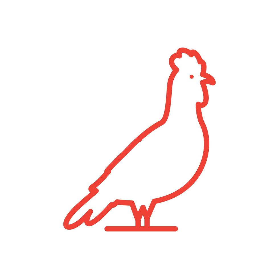 eenvoudige haan dier vogel lijn kant logo ontwerp icoon vector