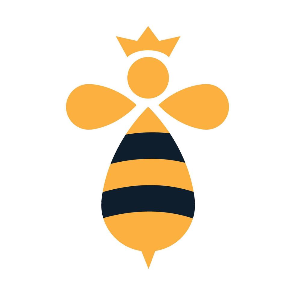 dier insect bij abstracte koningin schattig logo vector pictogram illustratie ontwerp