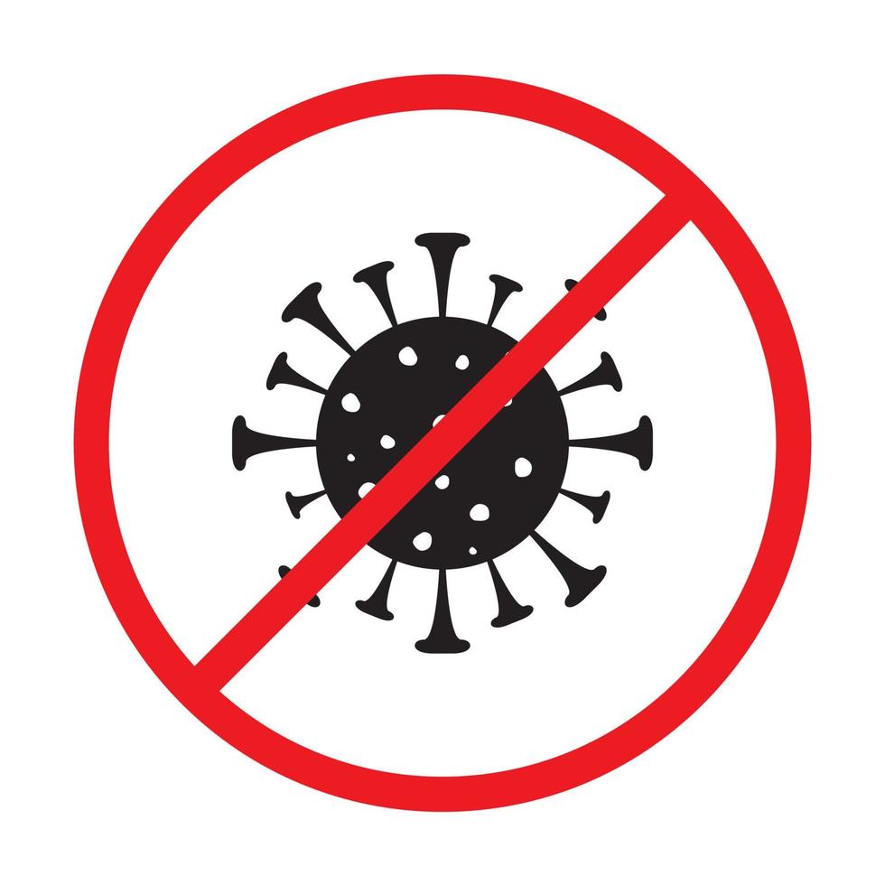 kruis verbod virus covid logo vector symbool pictogram ontwerp grafische afbeelding