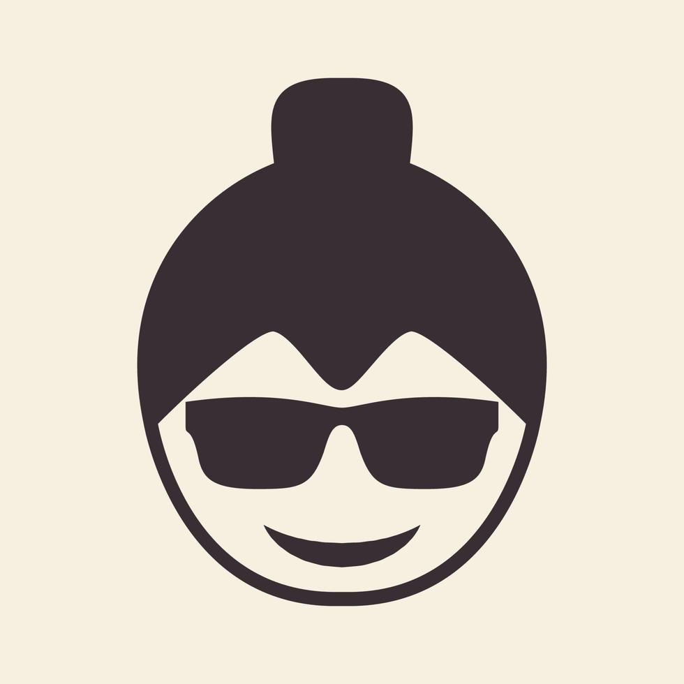 sumo met zonnebril logo symbool pictogram vector grafisch ontwerp illustratie idee creatief