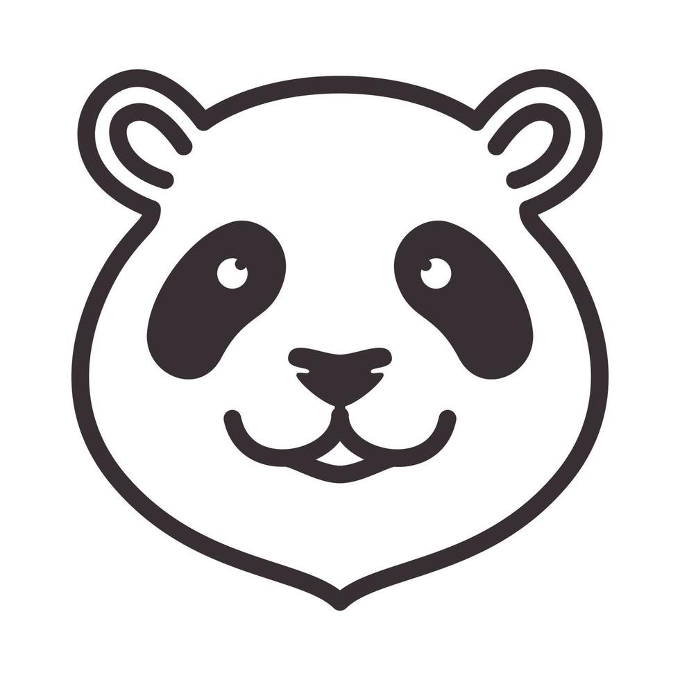 lijnen schattig hoofd panda hipster logo vector pictogram illustratie ontwerp