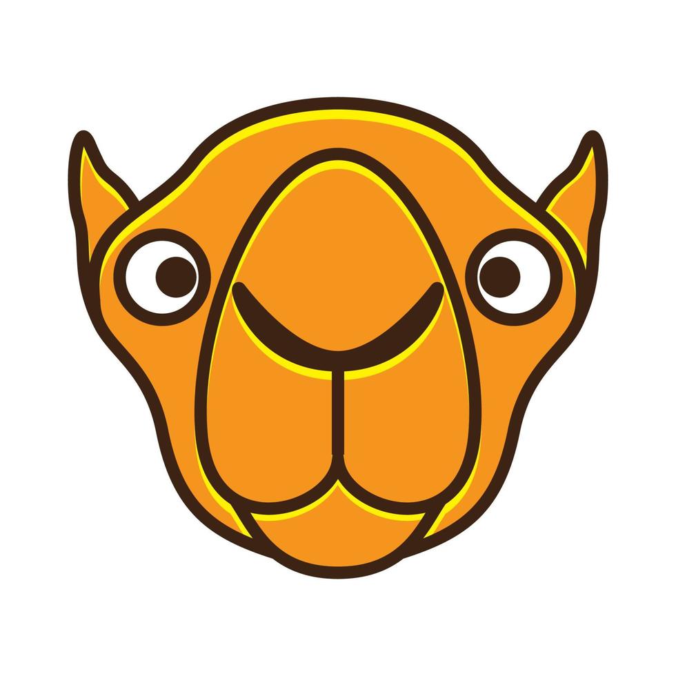 kleurrijke schattige dierenkop kamelen logo symbool vector pictogram illustratie ontwerp
