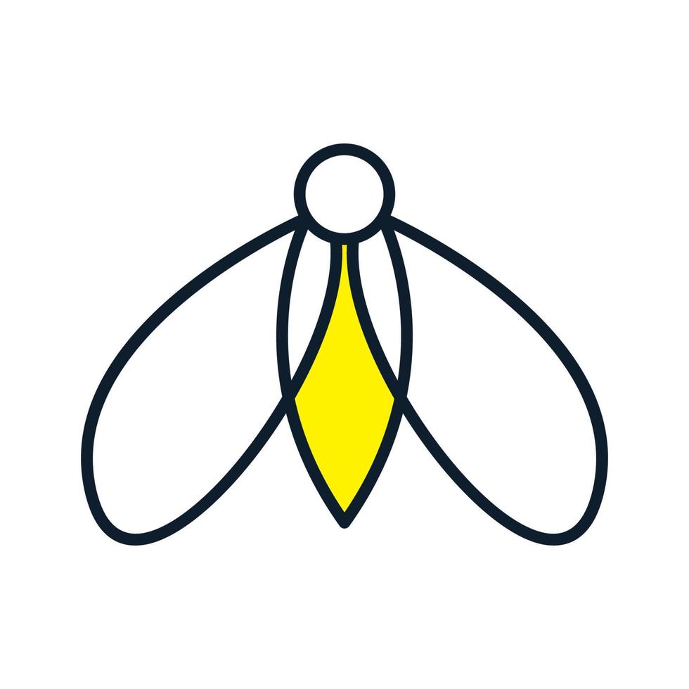 dier insect vuurvliegjes minimalistische vorm lijnen kleur logo vector pictogram illustratie ontwerp