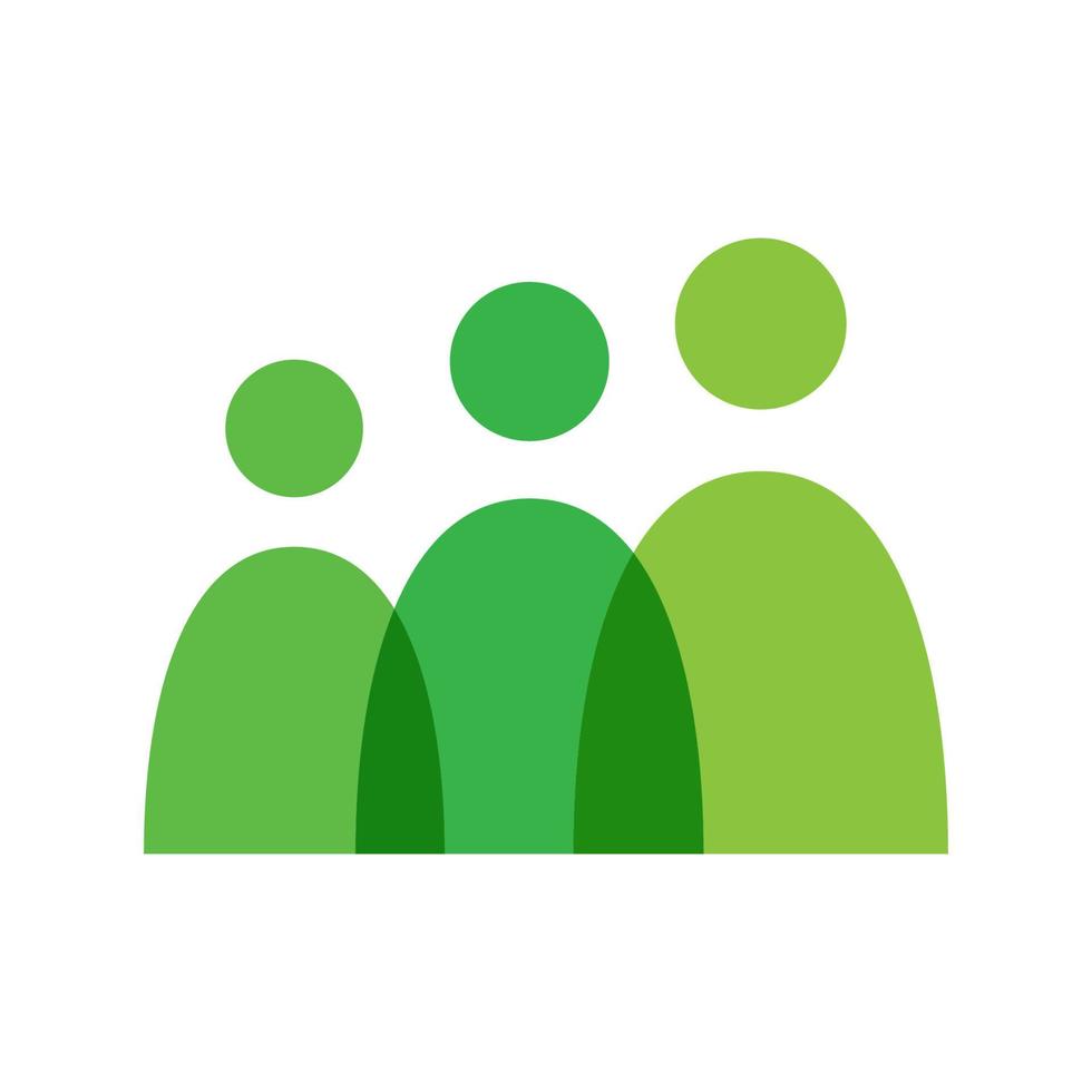 3 groene mensen of menselijk teamwerk logo symbool pictogram vector grafisch ontwerp illustratie