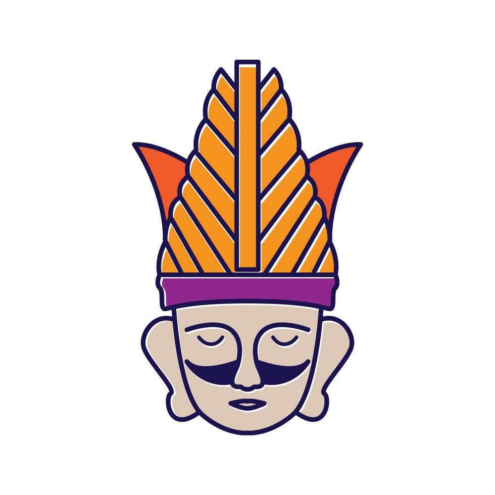 abstract kleurrijk standbeeld hoofd cultuur ornament logo vector pictogram illustratie ontwerp