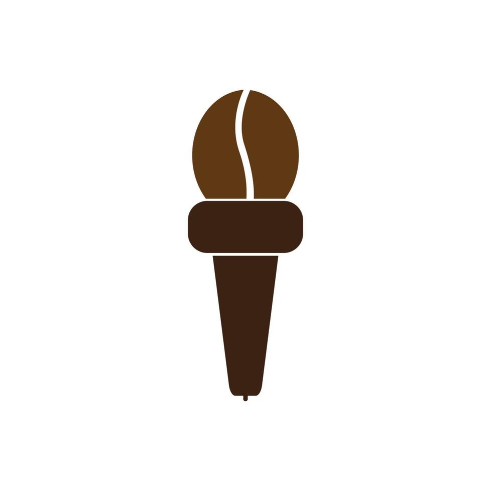 koffieboon met microfoon logo vector pictogram ontwerp illustratie