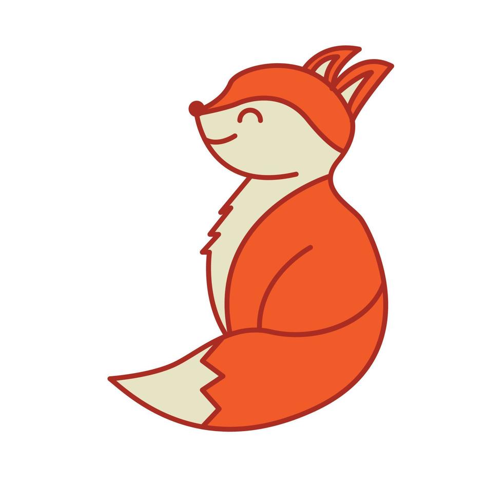 vos schattige cartoon zijaanzicht dieren logo pictogram vectorillustratie vector