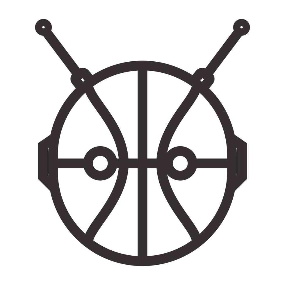 basketbal robot lijnen logo hipster vector