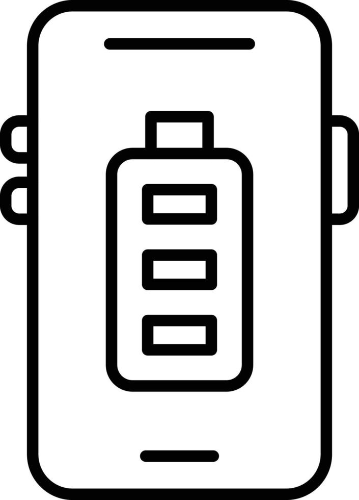 pictogramstijl mobiele batterij vector