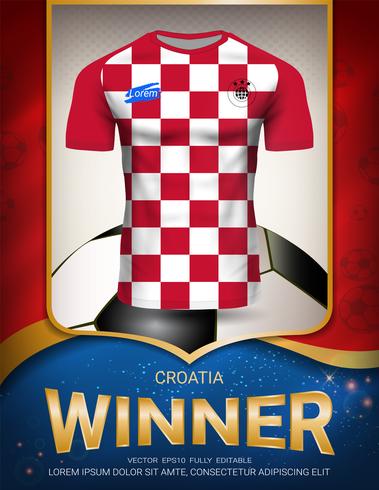 Voetbalkop 2018, Kroatië winnaar concept. vector