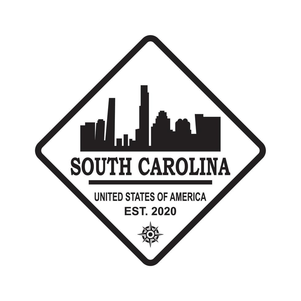 zuid-carolina skyline silhouet vector logo
