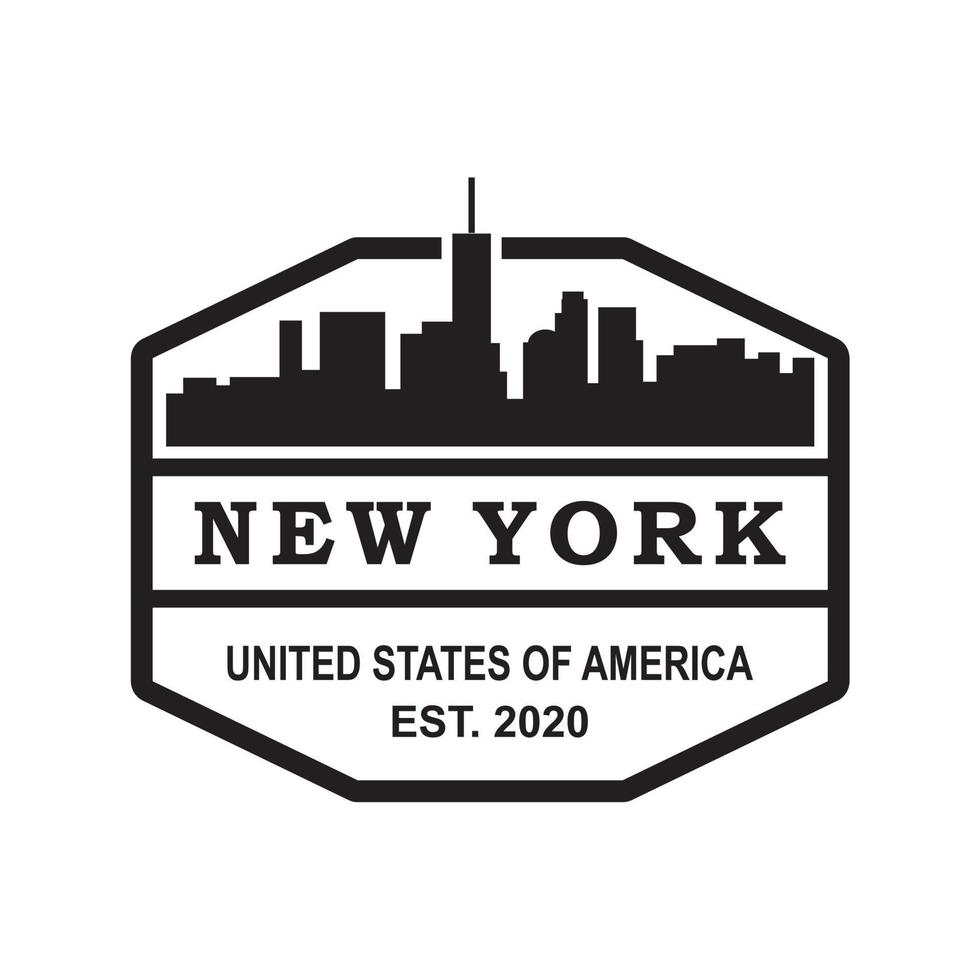 New York skyline silhouet vector, usa wolkenkrabber logo vector