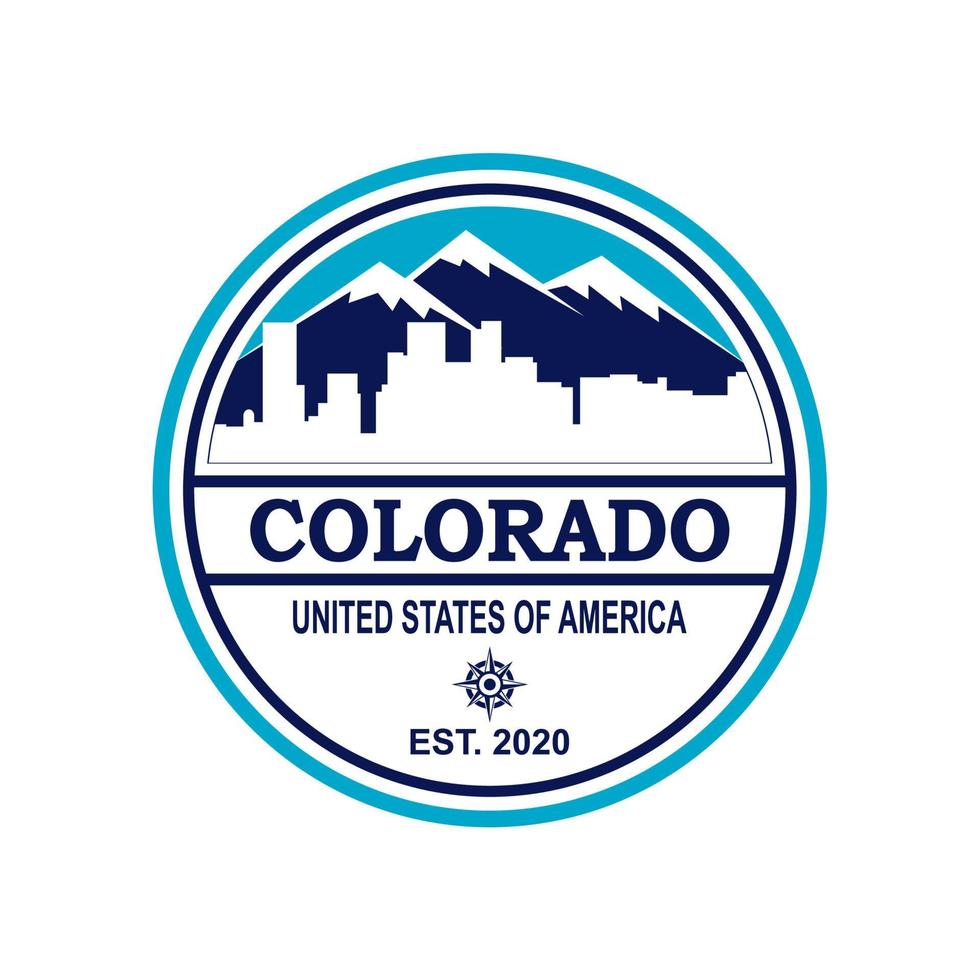 Colorado skyline vector, Colorado wolkenkrabber logo vector