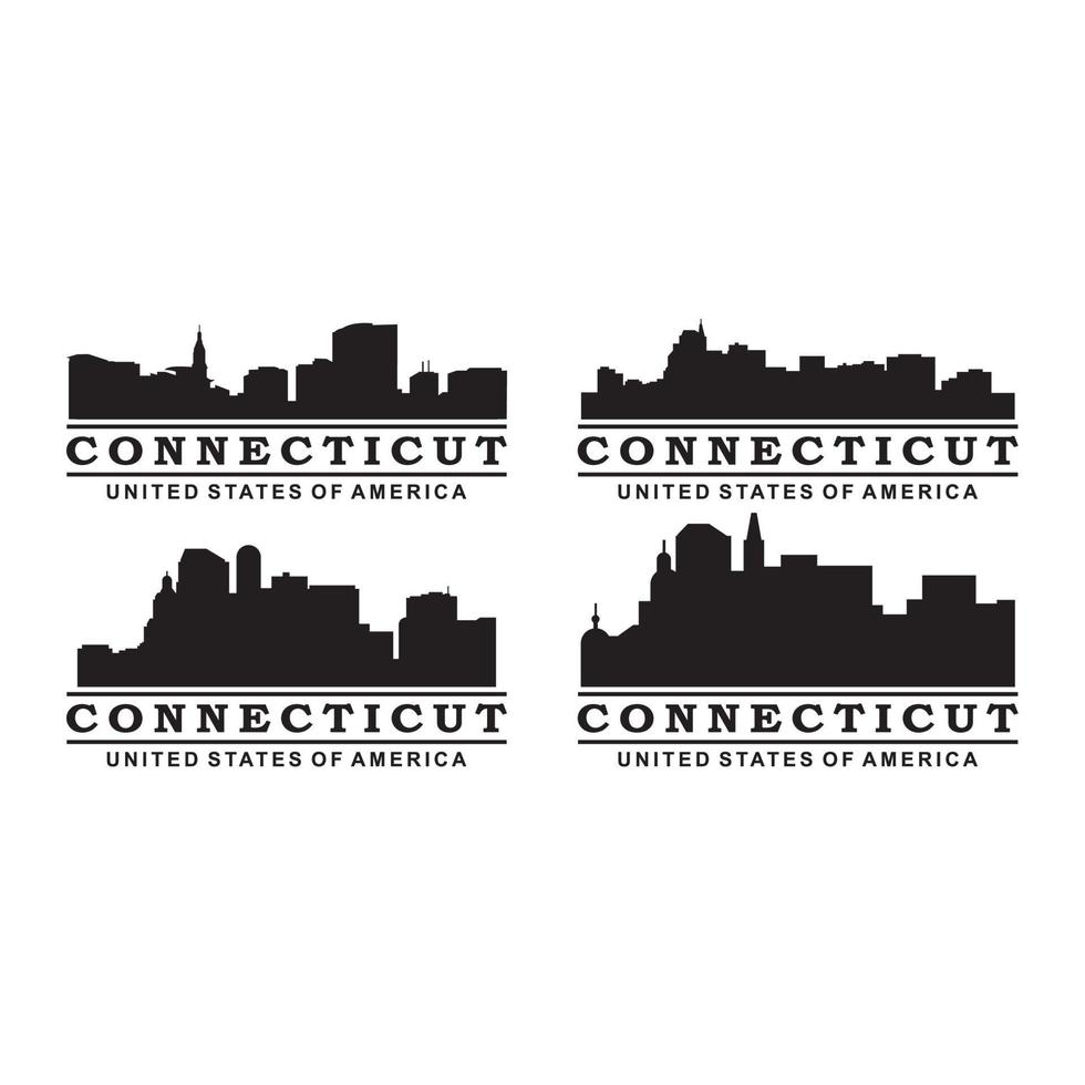 Connecticut skyline silhouet vector logo