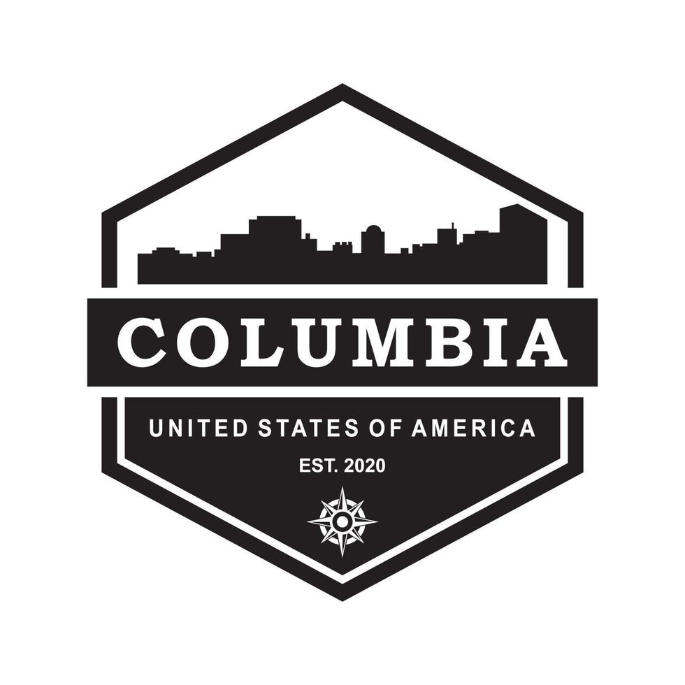 colombia skyline silhouet vector logo