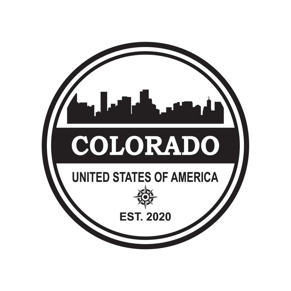 Colorado skyline silhouet vector logo