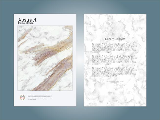 Cover boek ontwerp lay-out sjabloon witte marmeren textuur. vector