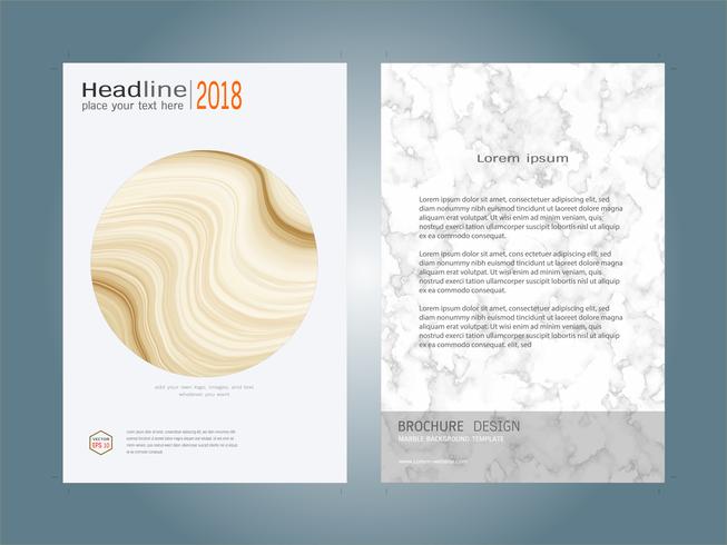 Cover boek ontwerp lay-out sjabloon witte marmeren textuur. vector