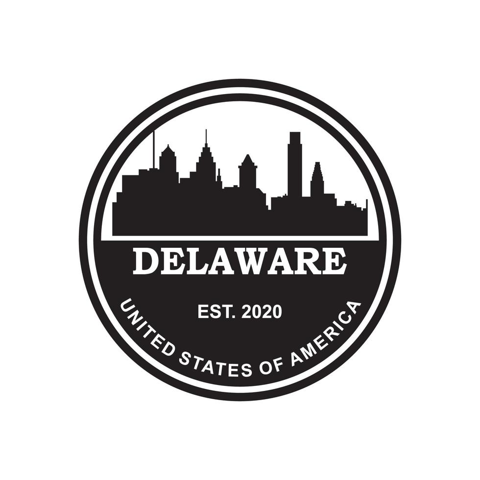 delaware skyline silhouet vector logo