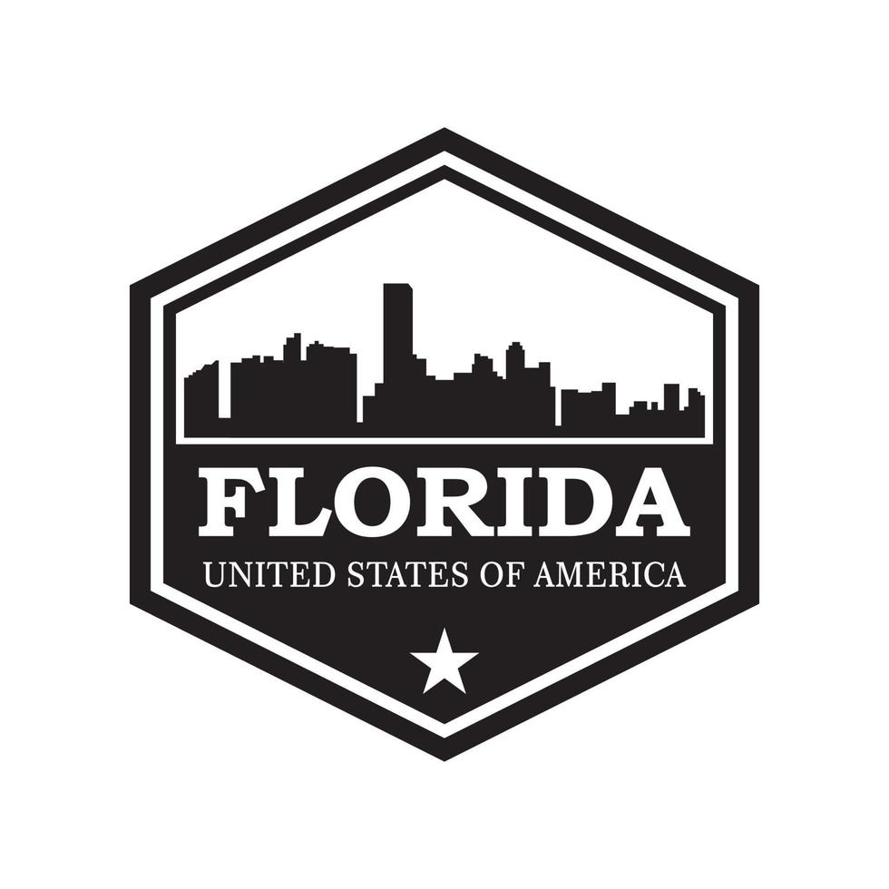 florida skyline silhouet vector logo
