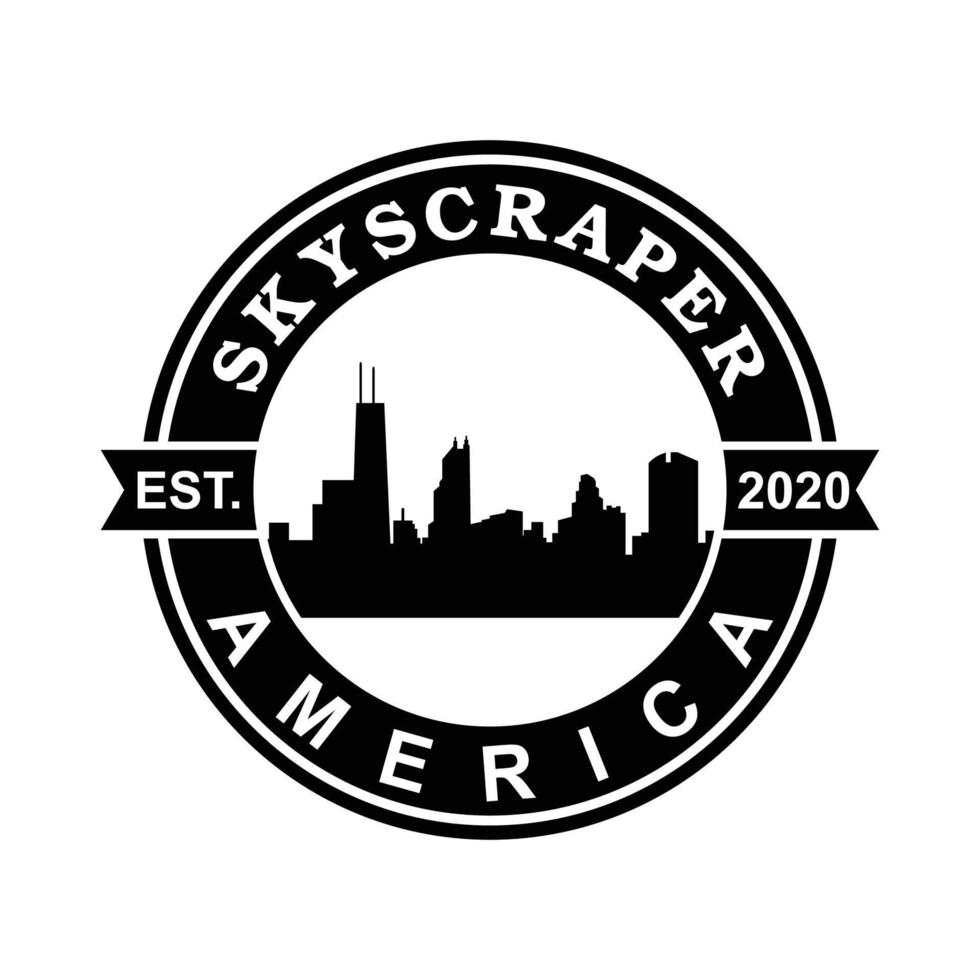 wolkenkrabber van amerika vector, architectuur logo vector