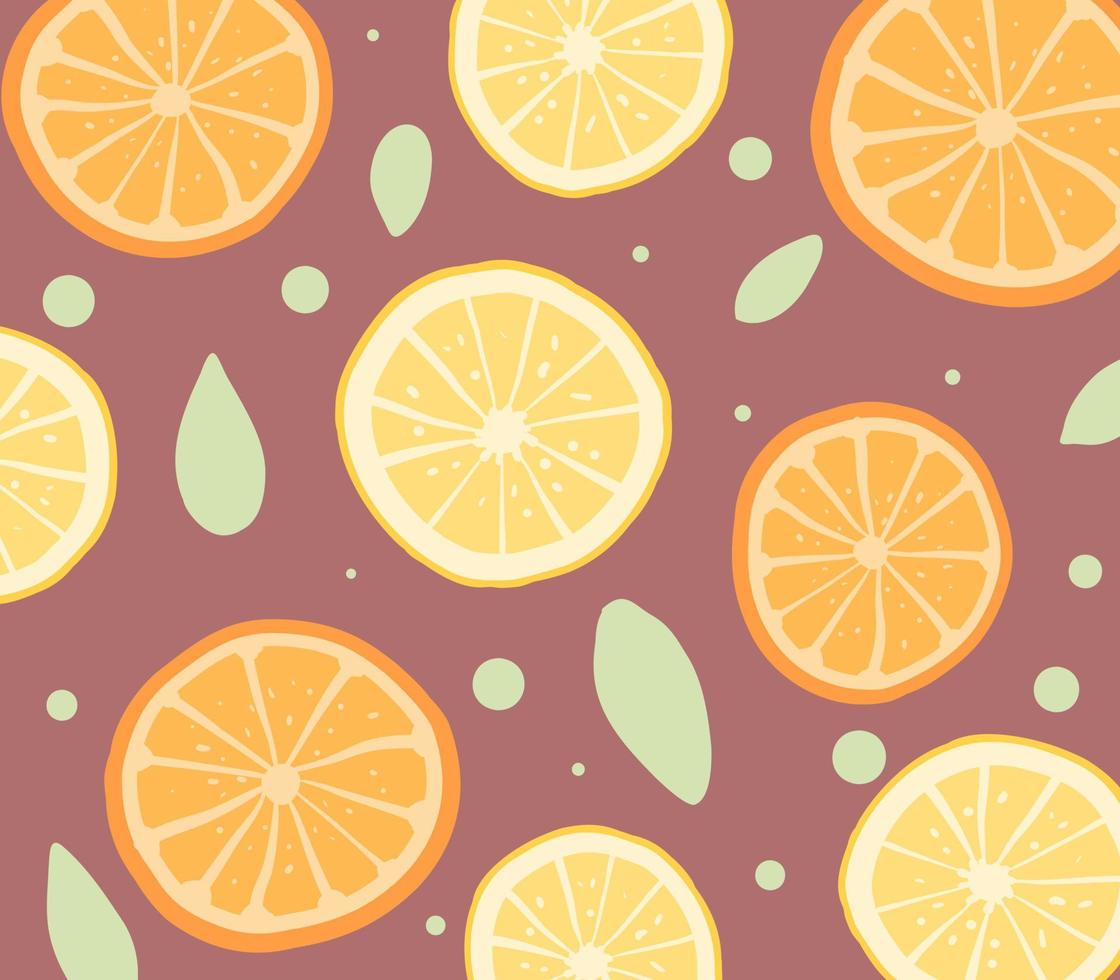 patroon met citroenen en sinaasappelen. illustratie voor textiel, behang, servetten. fruit patroon. vector