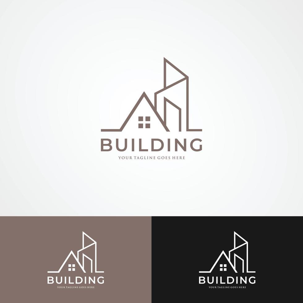 abstract gebouw structuur logo ontwerp onroerend goed, architectuur, constructie vector