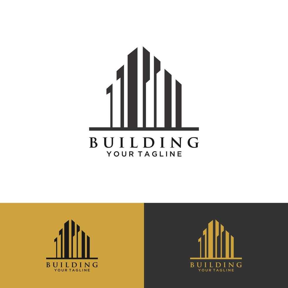 abstract gebouw structuur logo ontwerp onroerend goed, architectuur, constructie vector