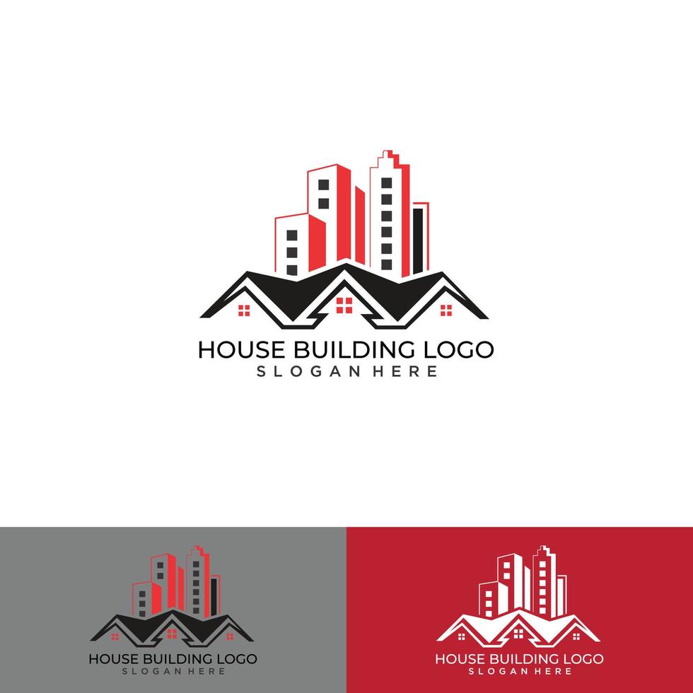 stad gebouw skyline huis appartement vector logo ontwerpsjabloon