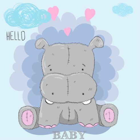 schattige kleine Hippo vector