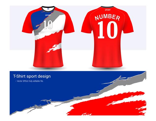 Voetbal shirt en t-shirt sport mockup sjabloon, grafisch ontwerp voor voetbalclub of activewear uniformen. vector