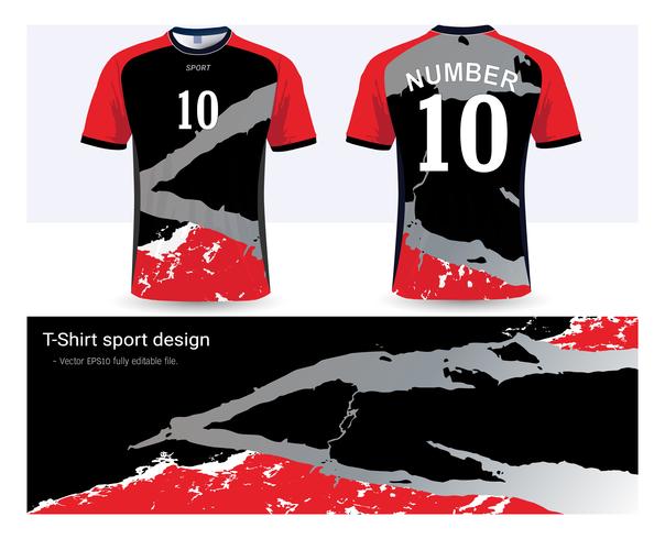 Voetbal shirt en t-shirt sport mockup sjabloon, grafisch ontwerp voor voetbalclub of activewear uniformen. vector