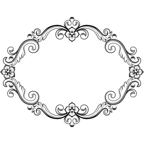 Sier vintage frame. Vectorillustratie in zwart-witte kleuren vector