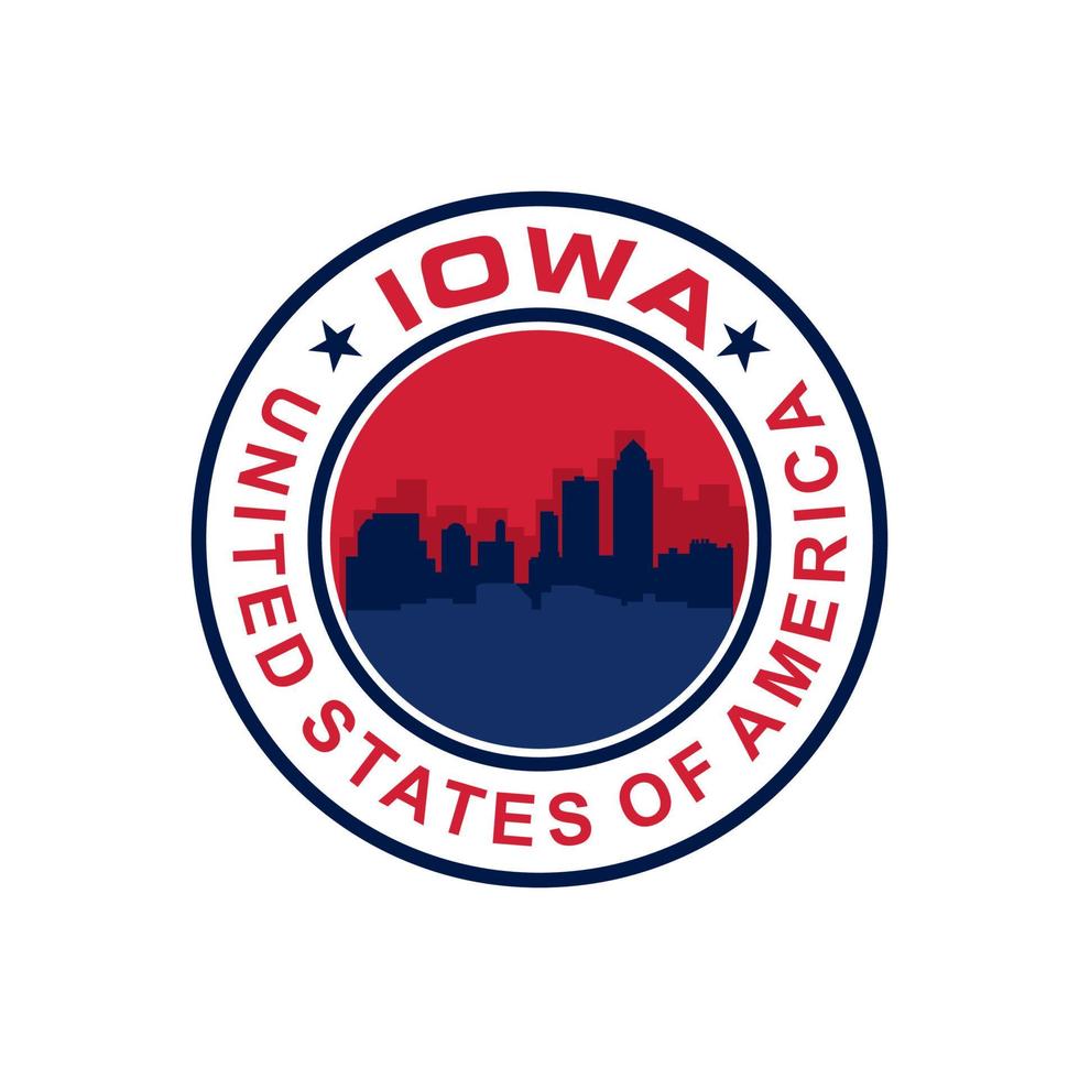 iowa skyline vector, iowa wolkenkrabber logo vector