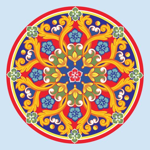 Kleurrijke etnische ronde siermandala. Vector illustratie