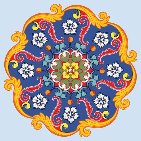 Kleurrijke etnische ronde siermandala. Vector illustratie