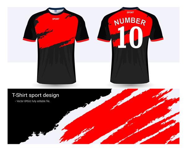 Voetbal shirt en t-shirt sport mockup sjabloon, grafisch ontwerp voor voetbalclub of activewear uniformen. vector